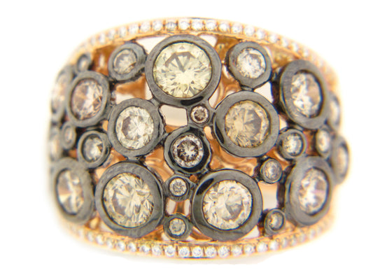 BROWN & WHITE DIAMOND RING