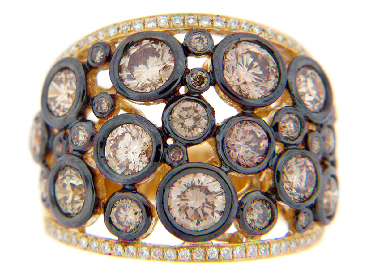 BROWN & WHITE DIAMOND RING
