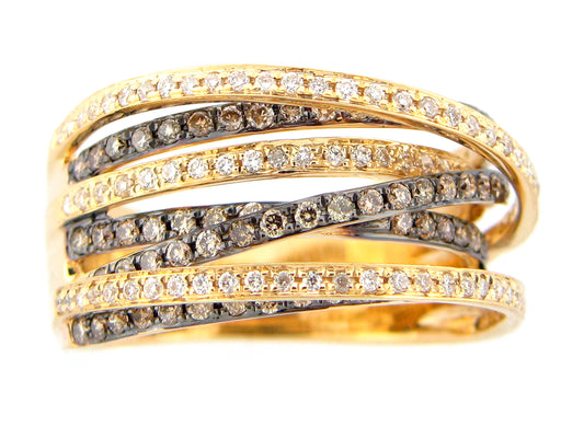 BROWN & WHITE DIAMOND RING