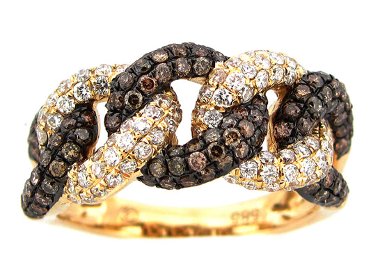 BROWN & WHITE DIAMOND RING
