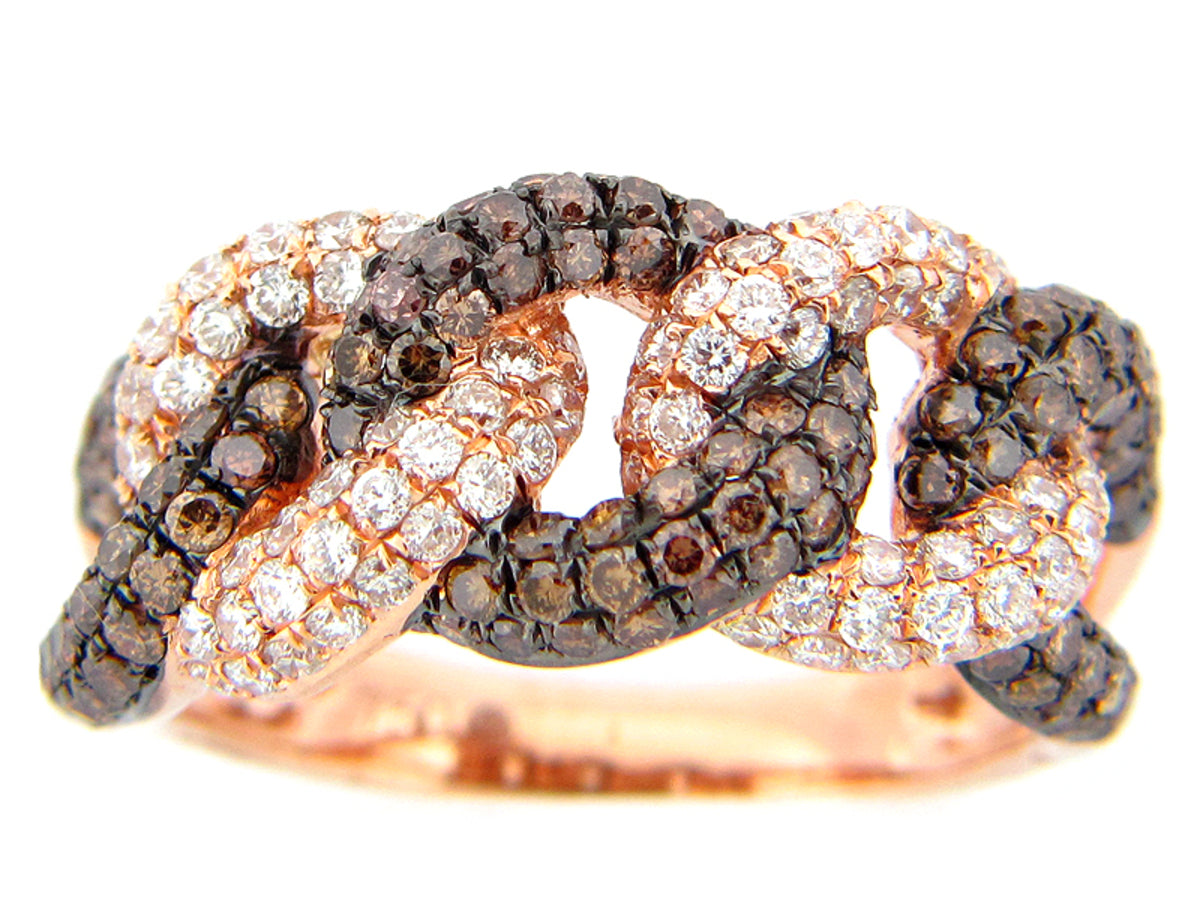 BROWN & WHITE DIAMOND RING