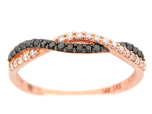 BLACK & WHITE DIAMOND TWIST RING