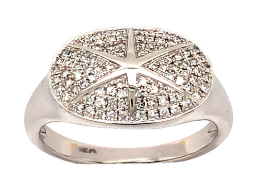 DIAMOND SIGNET STAR RING, 14KW (N)