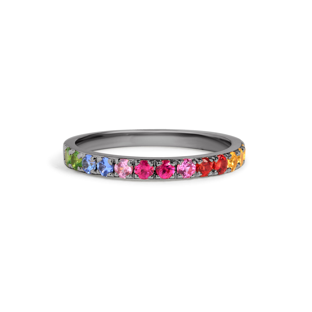 Rainbow Sapphire Stackable Band
