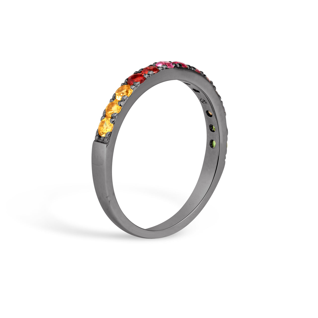 Rainbow Sapphire Stackable Band