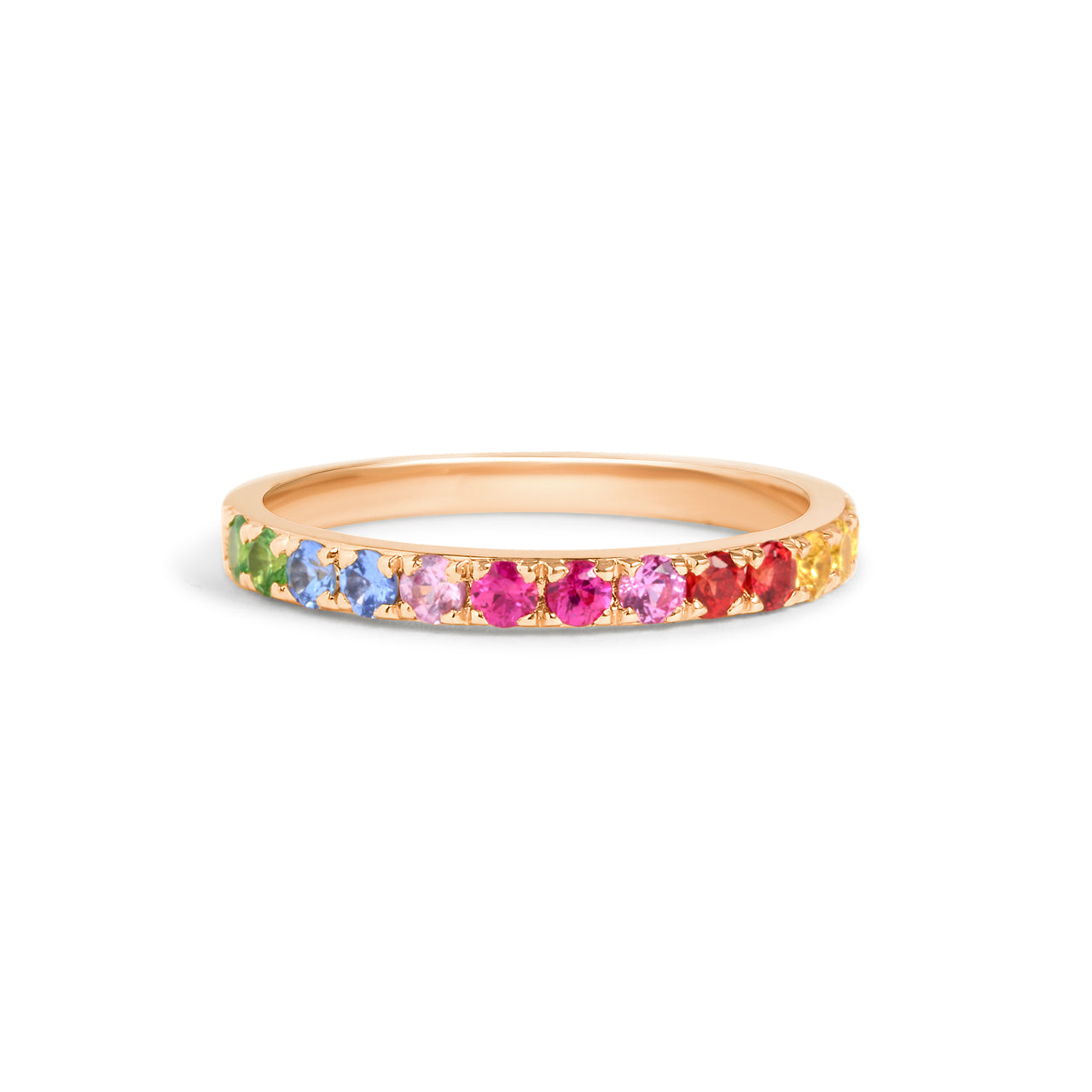 Rainbow Sapphire Stackable Band