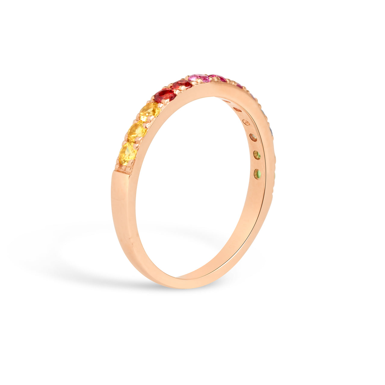 Rainbow Sapphire Stackable Band