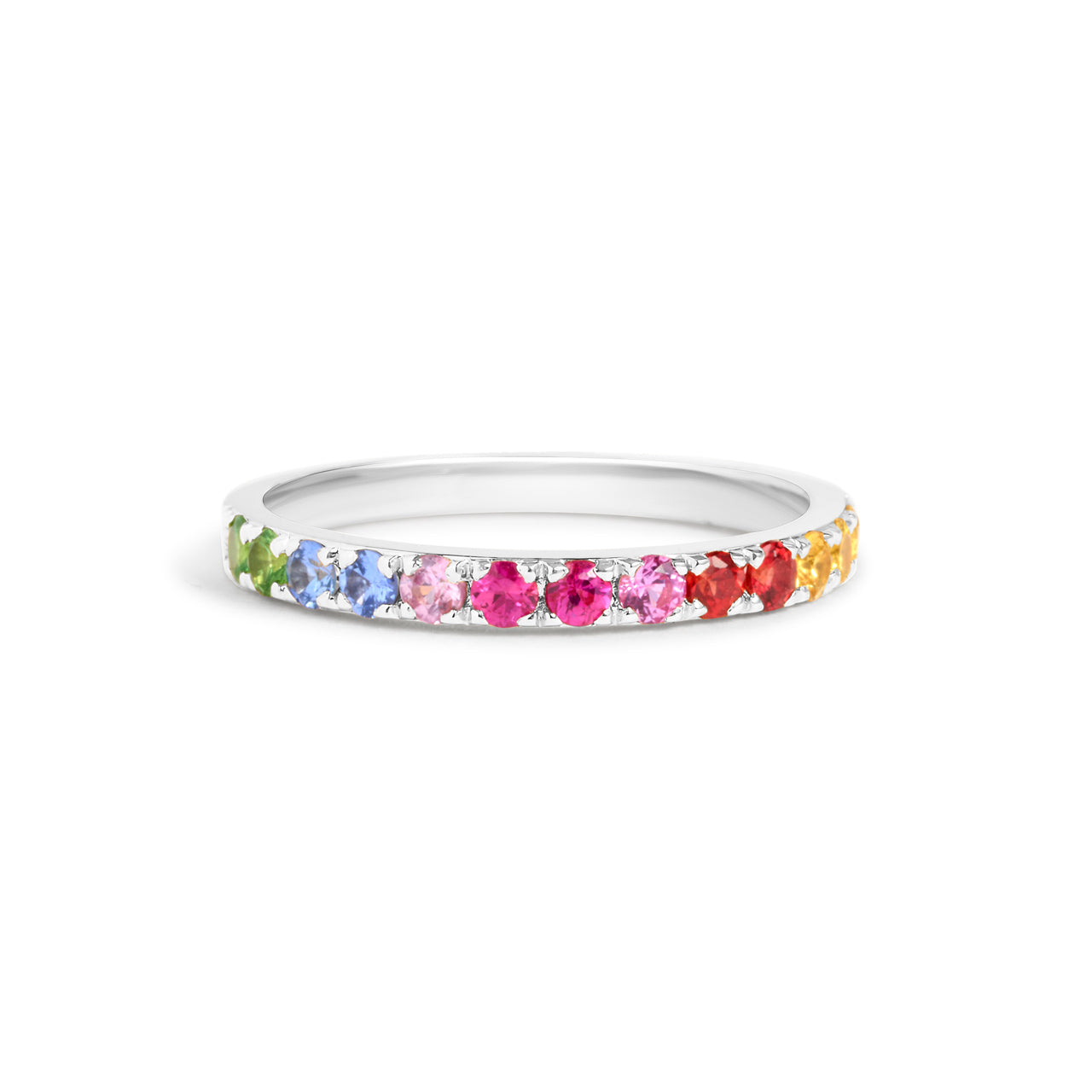 Rainbow Sapphire Stackable Band