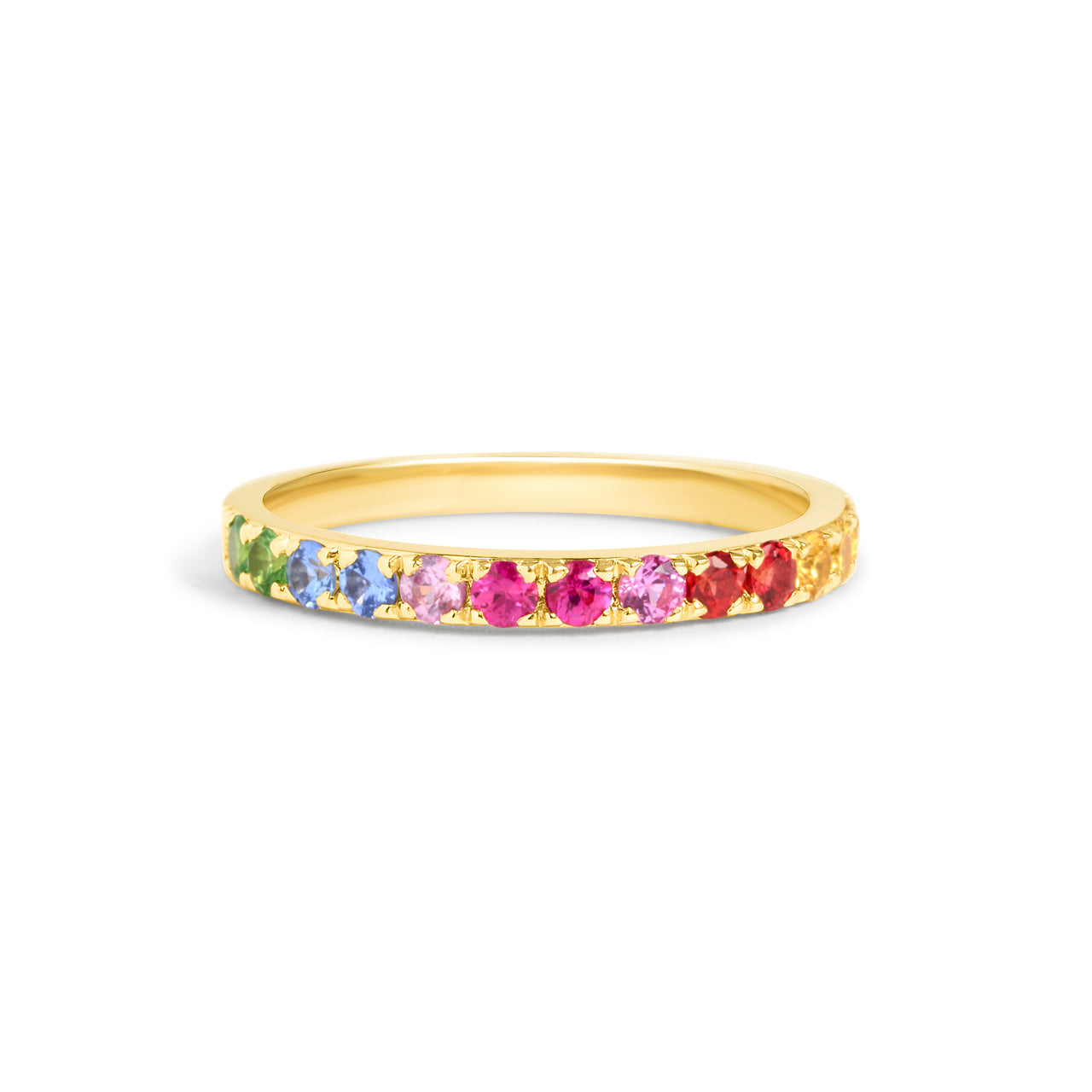 Rainbow Sapphire Stackable Band