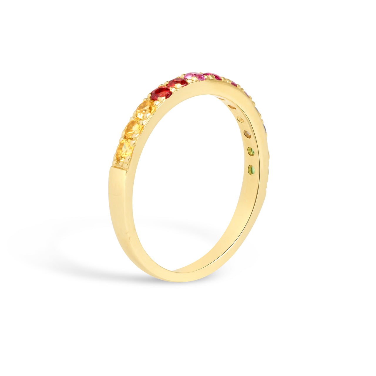 Rainbow Sapphire Stackable Band