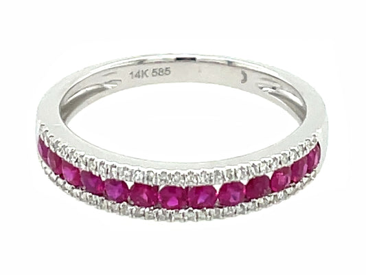 Ruby Rounds Diamond Channel Ring