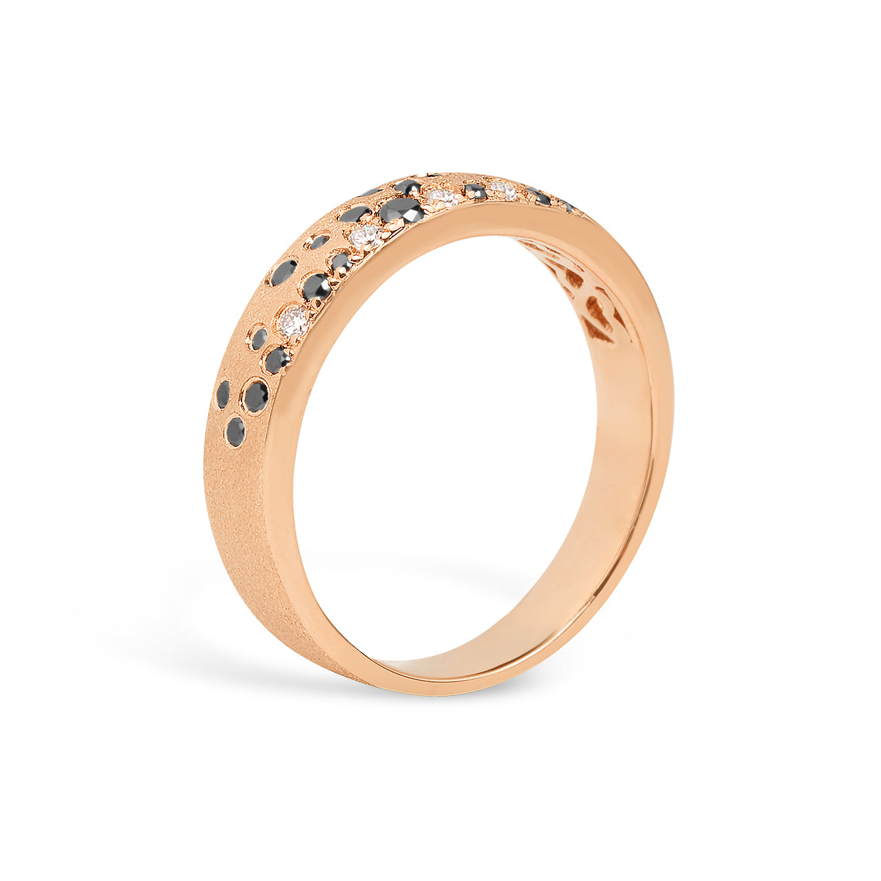 Black & White Diamond Confetti 4.1mm Cigar Band