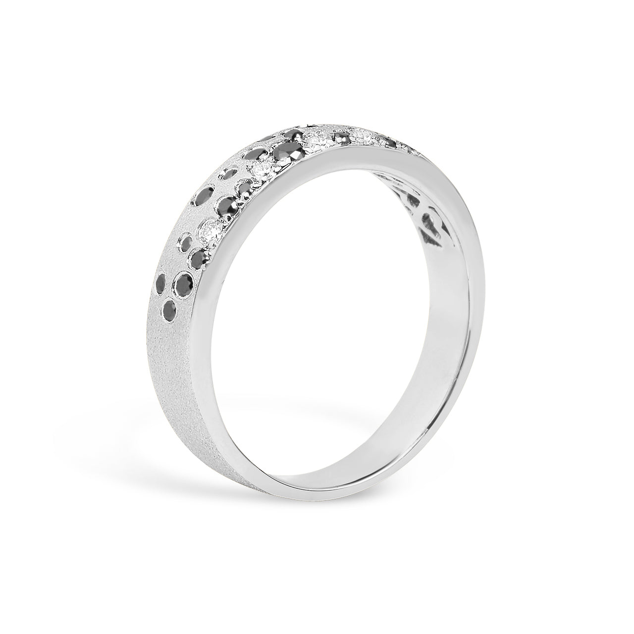 Black & White Diamond Confetti 4.1mm Cigar Band