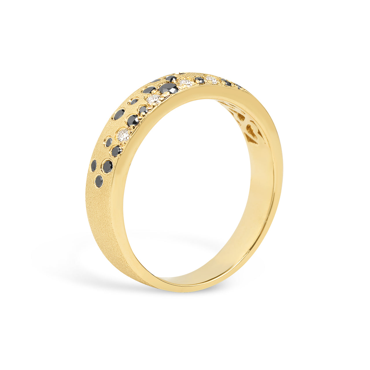 Black & White Diamond Confetti 4.1mm Cigar Band