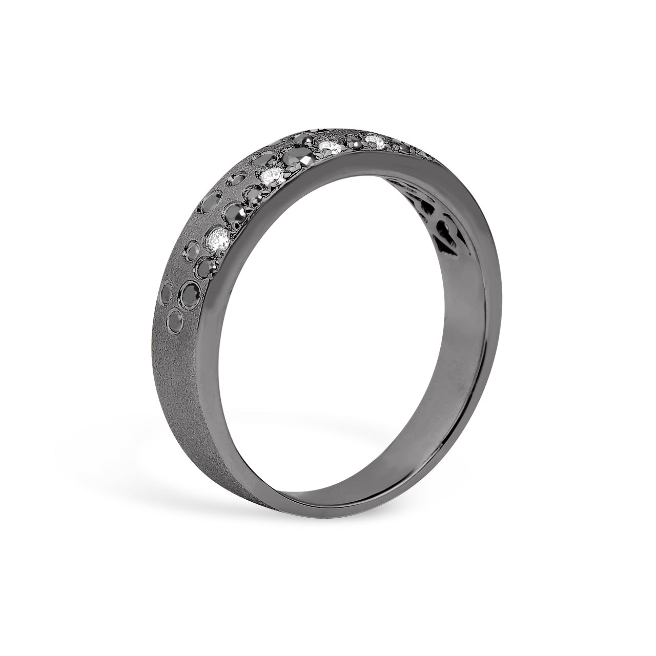 Black & White Diamond Confetti 4.1mm Cigar Band