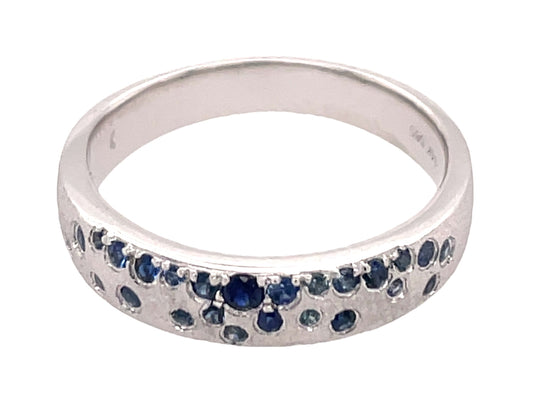 BLUE SAPPHIRE FLUSH SET RING, 4.1MM, SATIN FINISH