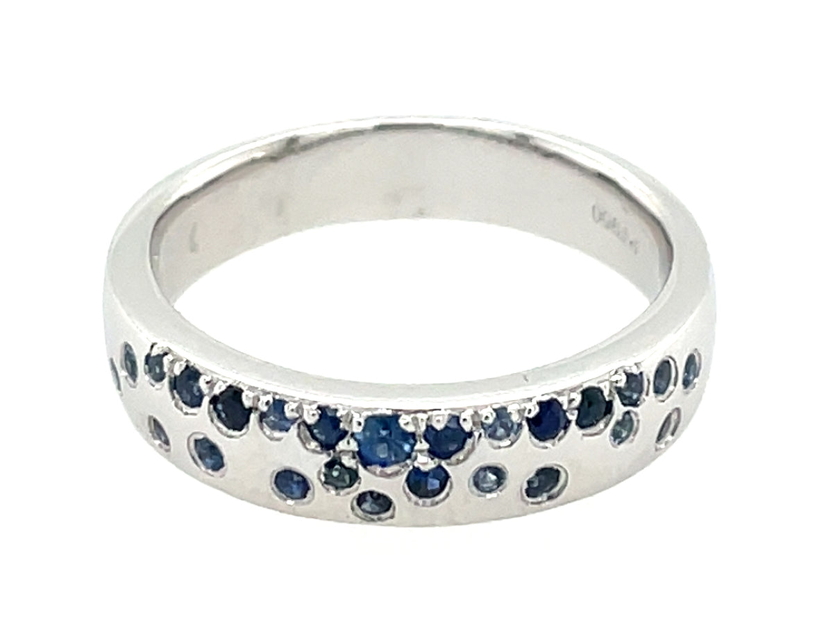 Blue Sapphire Flush Set Ring, 4.1mm