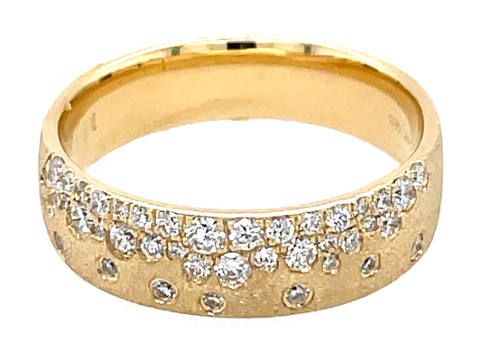 DIAMOND FLUSH SET RING, 5.75MM, COMFORT FIT, SIZE 8, 14KY (N)