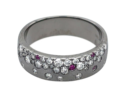 RUBY & DIAMOND CUSTOM RING, 5.7MM, SATIN FINISH