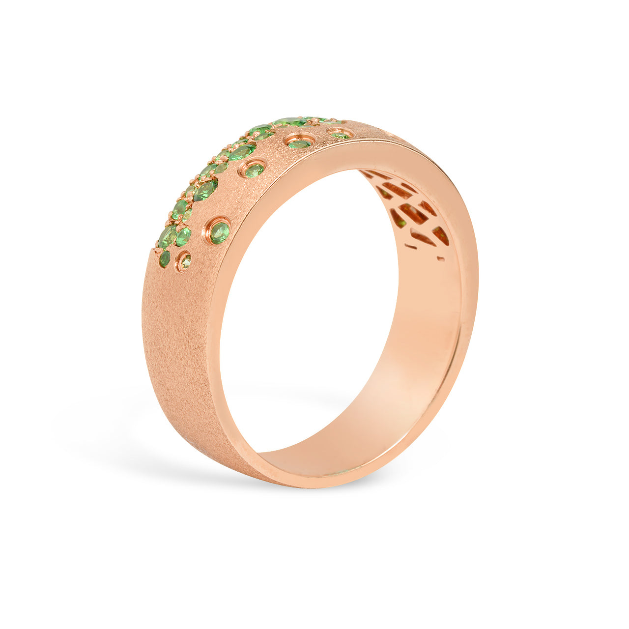 Tsavorite Confetti 5.7mm cigar Band