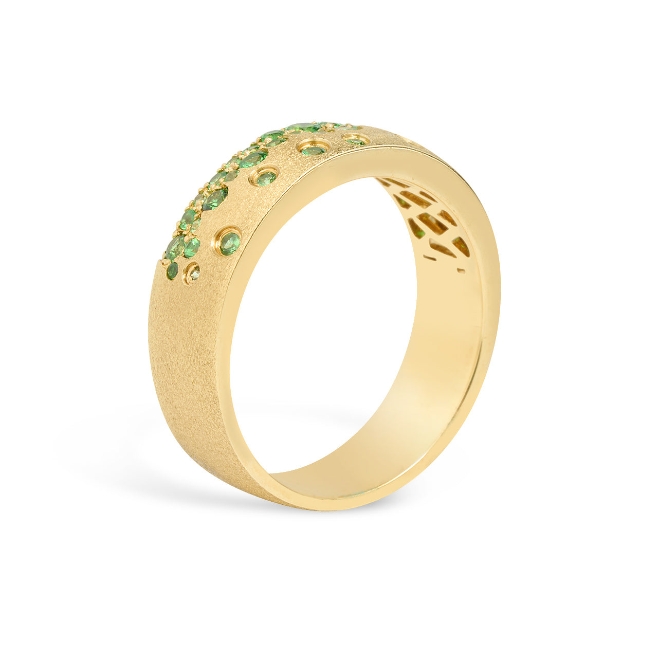 Tsavorite Confetti 5.7mm cigar Band