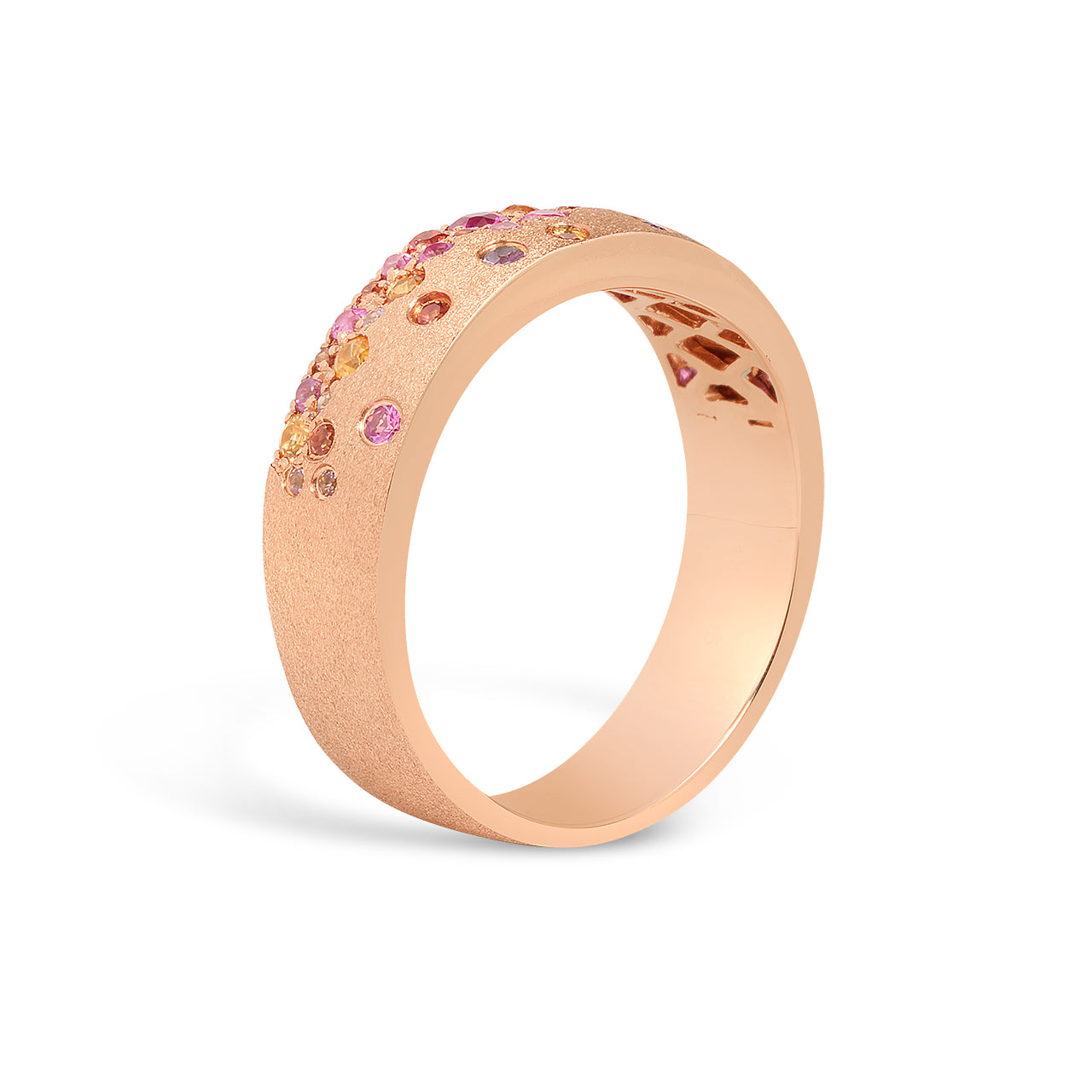 Pink & Orange Sapphire Confetti 5.7mm Cigar Band