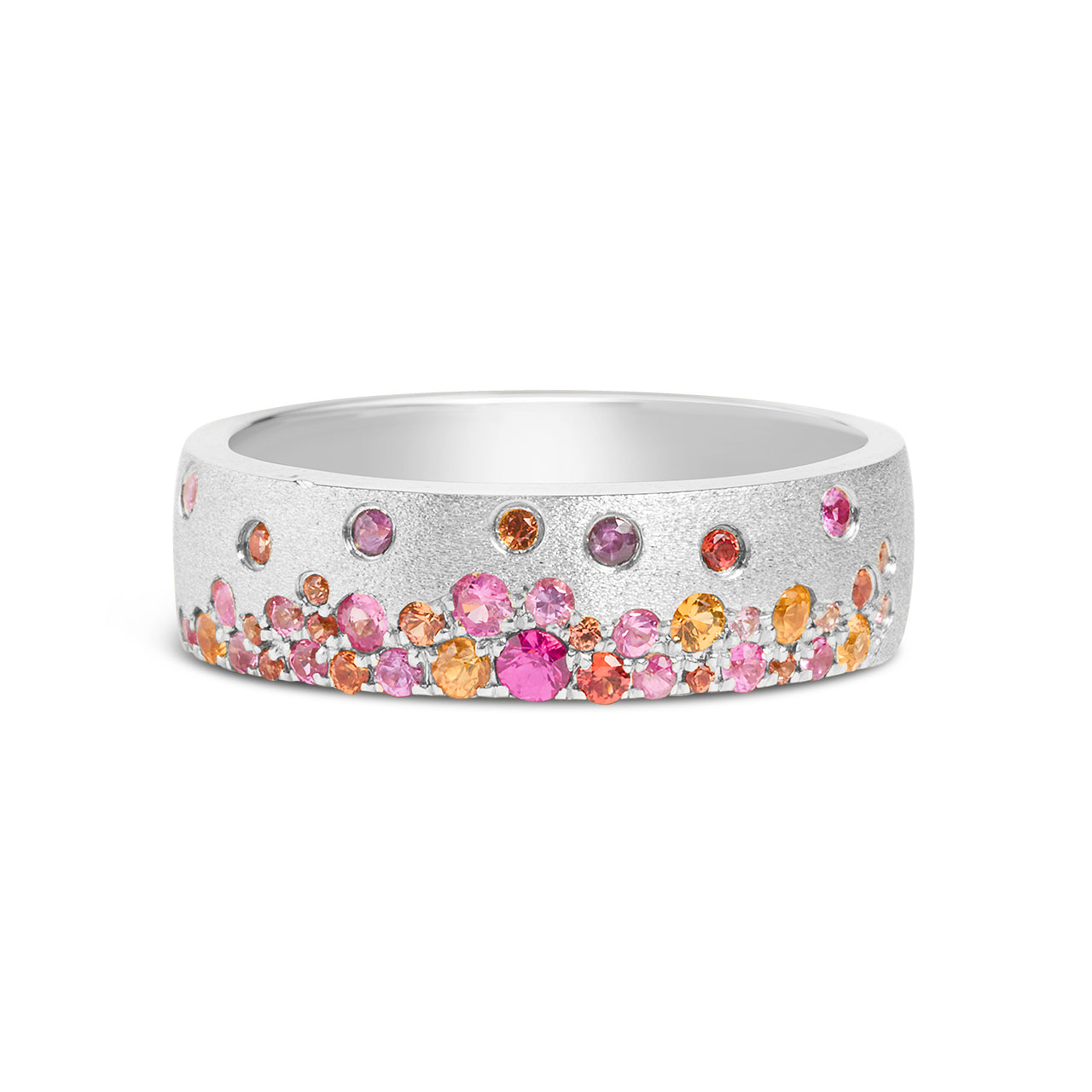 Pink & Orange Sapphire Confetti 5.7mm Cigar Band