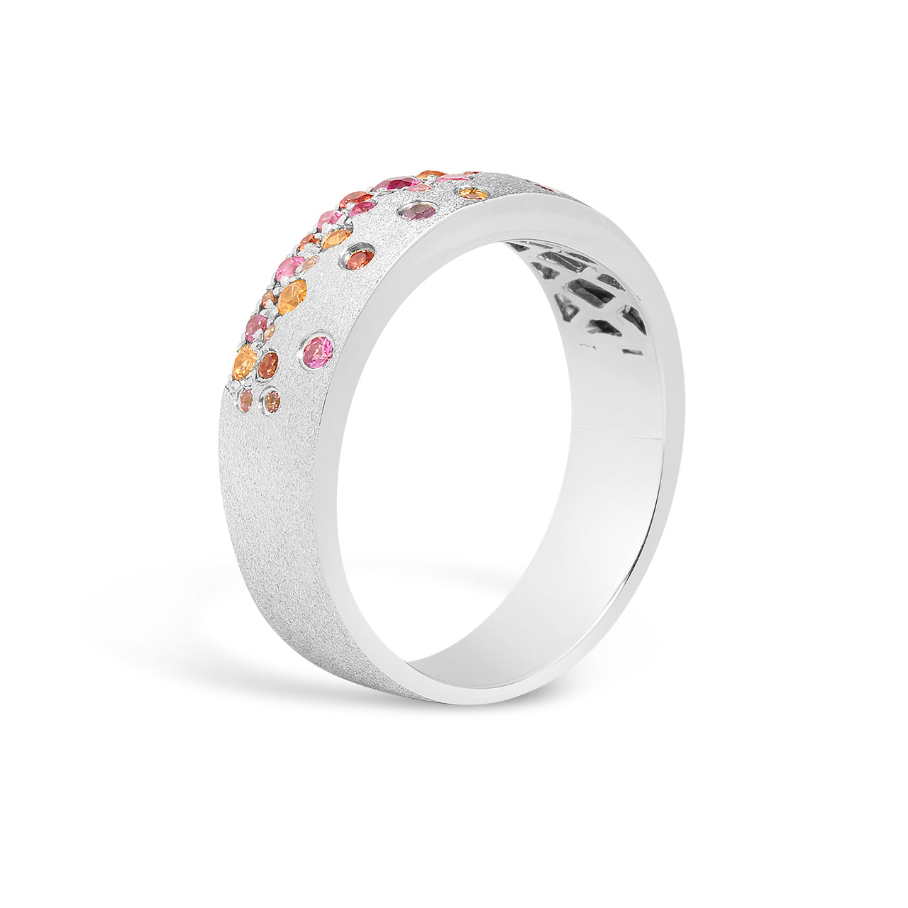 Pink & Orange Sapphire Confetti 5.7mm Cigar Band