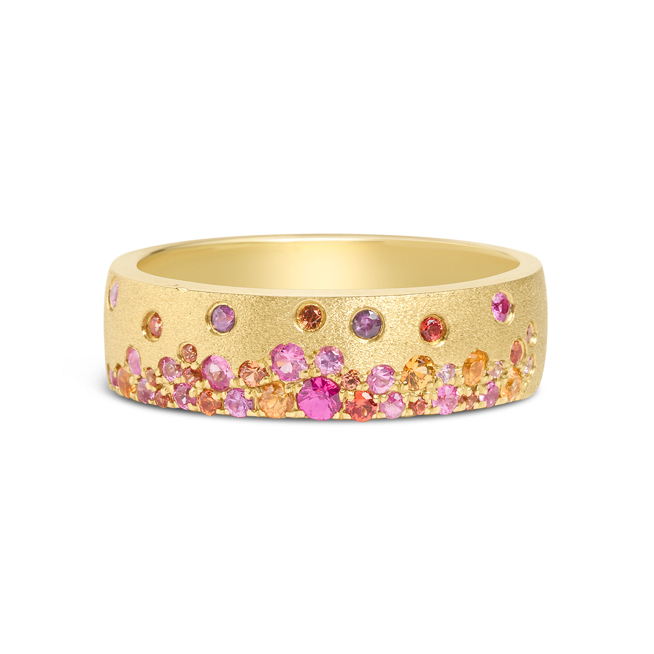 Pink & Orange Sapphire Confetti 5.7mm Cigar Band