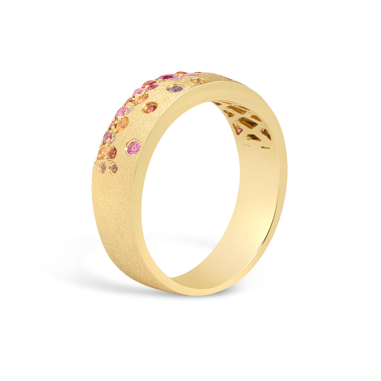 Pink & Orange Sapphire Confetti 5.7mm Cigar Band