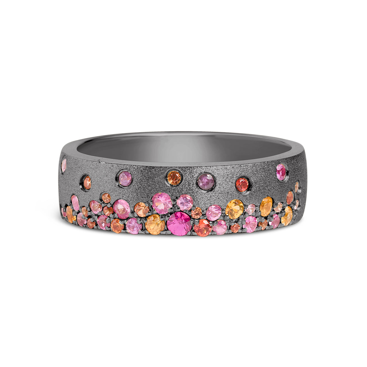 Pink & Orange Sapphire Confetti 5.7mm Cigar Band
