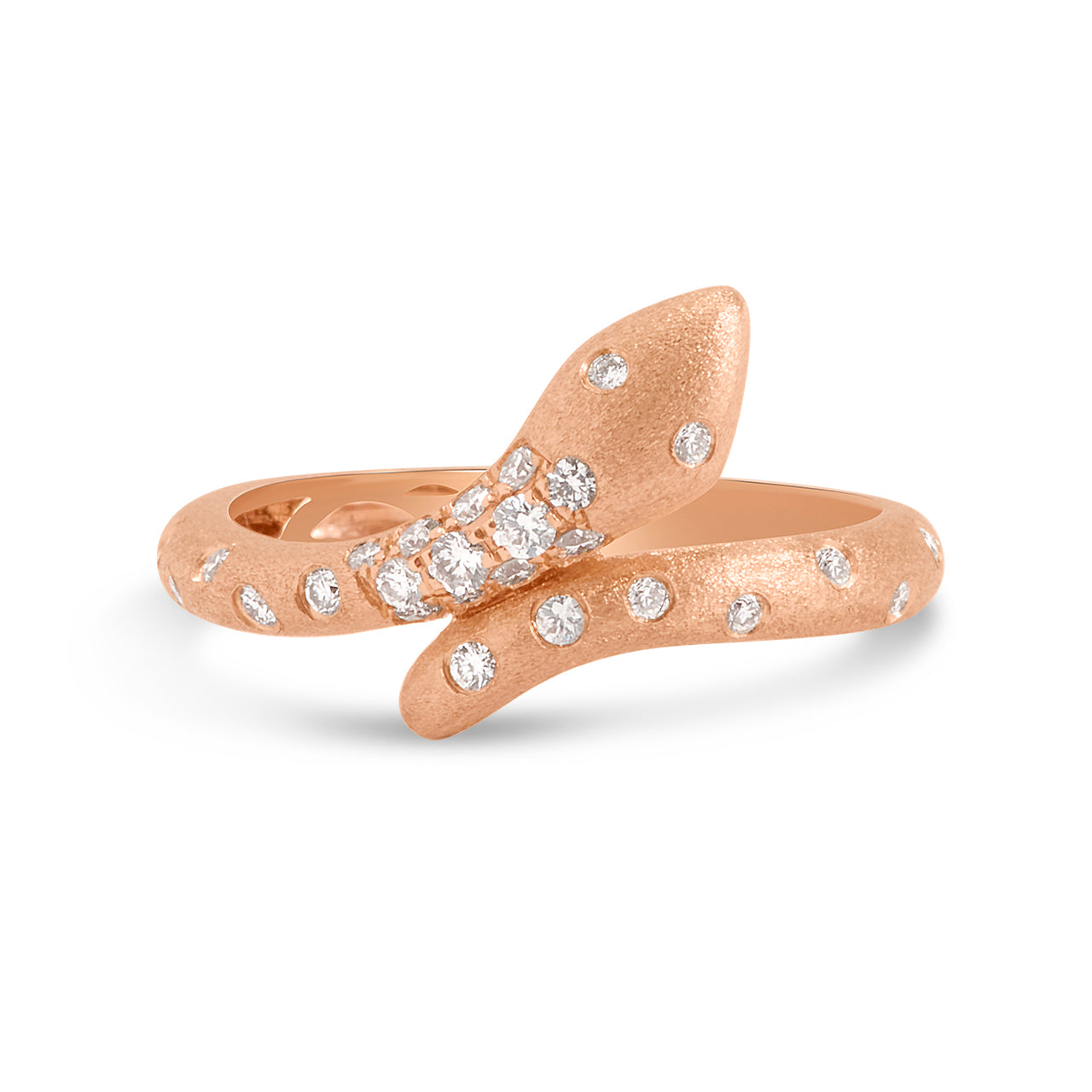 Diamond Confetti Bypass Snake Ring