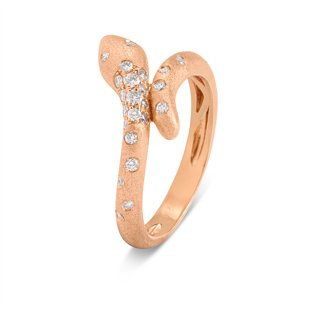 Diamond Confetti Bypass Snake Ring