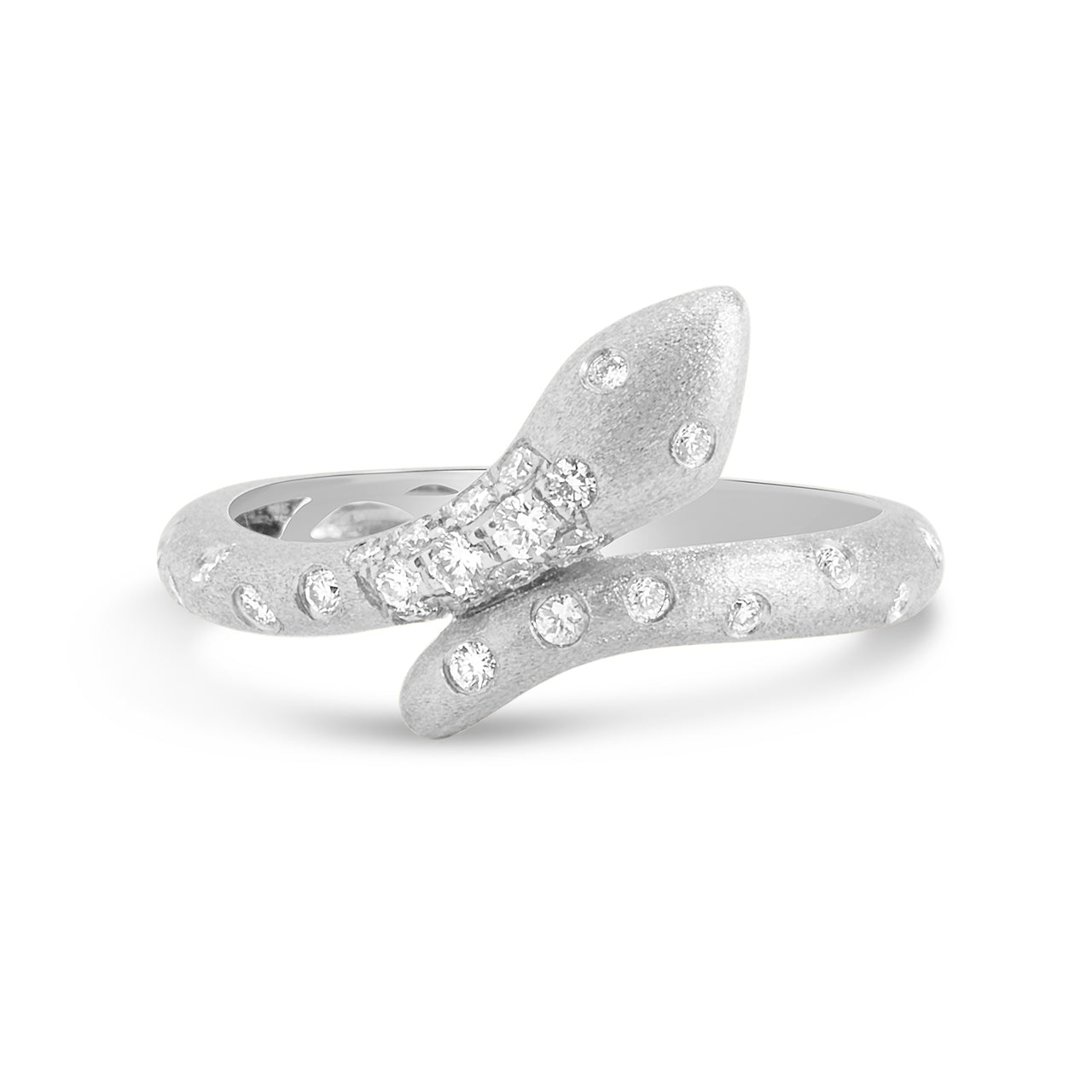 Diamond Confetti Bypass Snake Ring