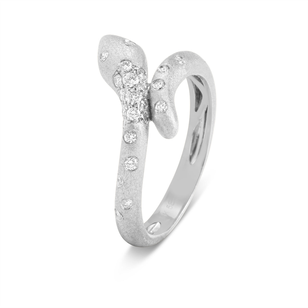 Diamond Confetti Bypass Snake Ring