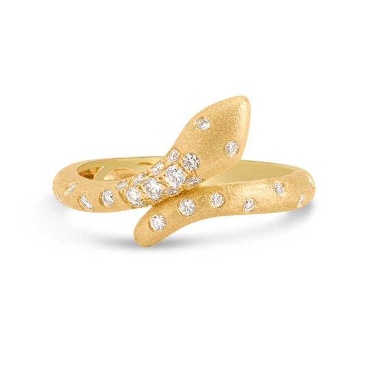 Diamond Confetti Bypass Snake Ring