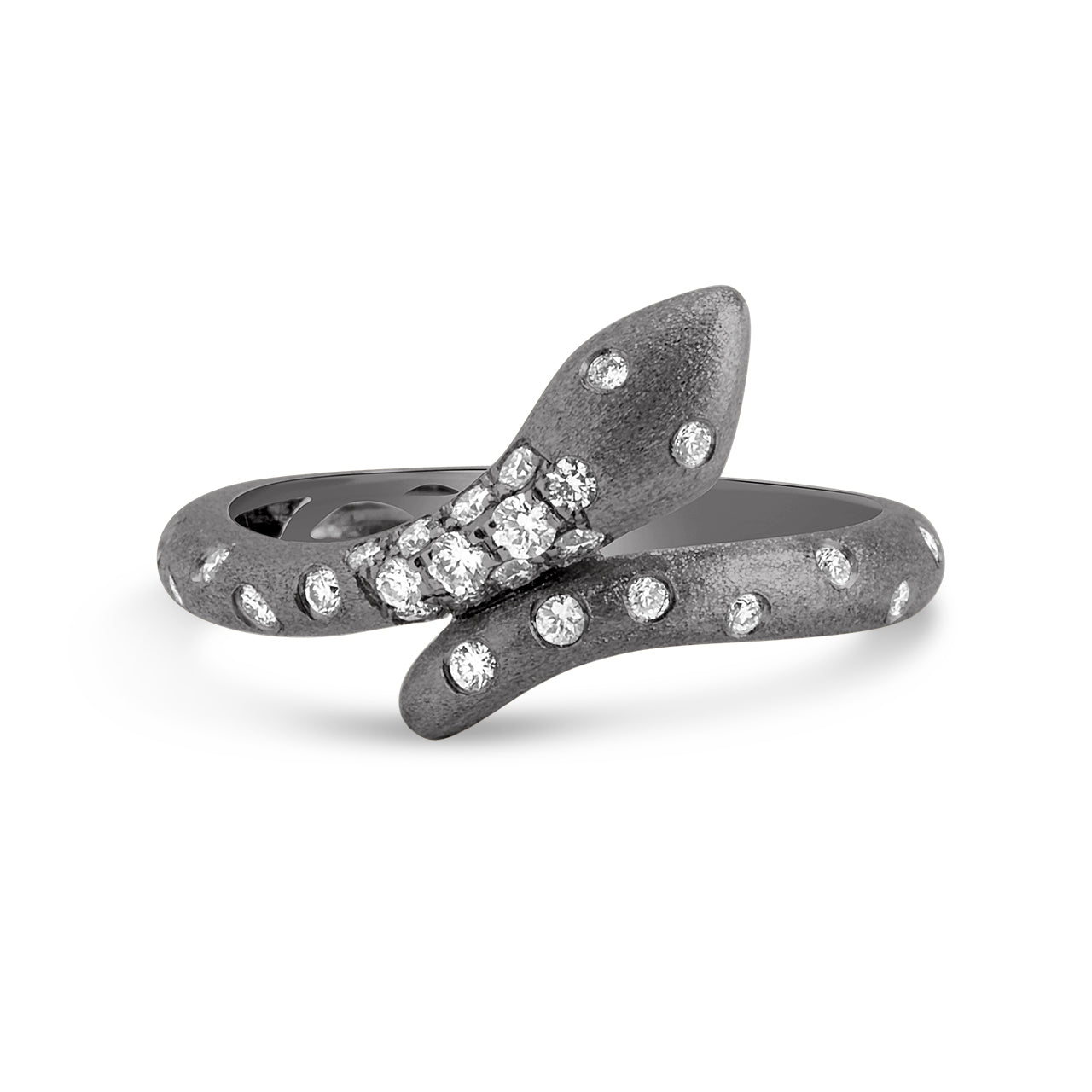 Diamond Confetti Bypass Snake Ring
