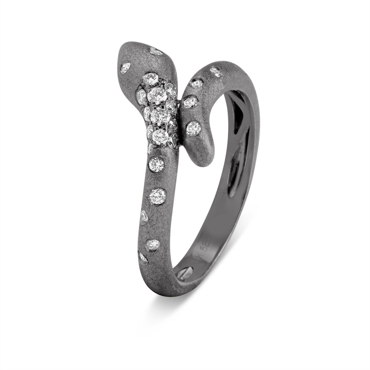 Diamond Confetti Bypass Snake Ring