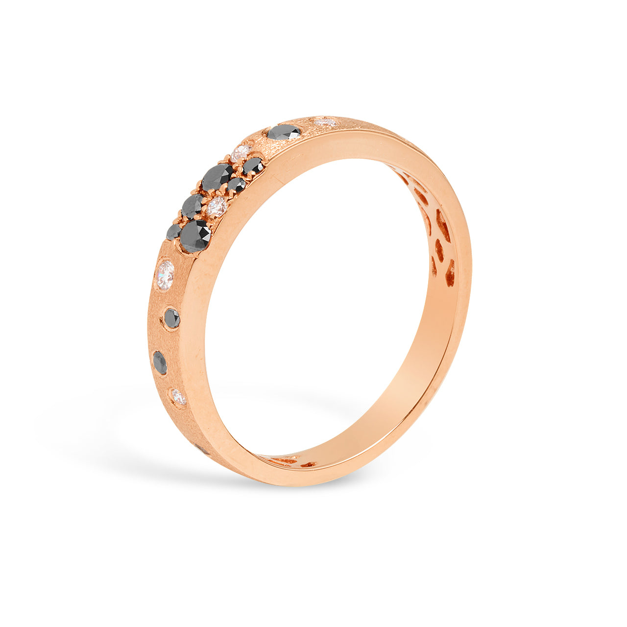 Black & White Diamond Confetti Stackable Band