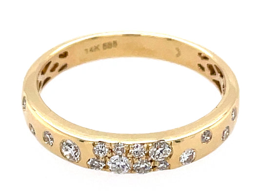 DIAMOND NARROW FLUSH SET RING, 3.1MM, 14KY (N)