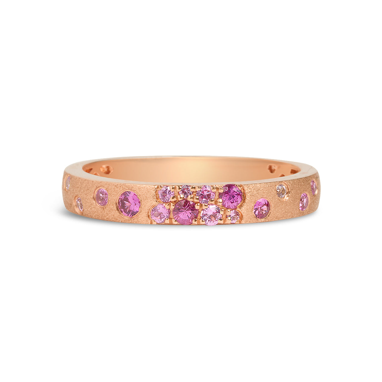 Pink Sapphire & Ruby Confetti Stackable Band