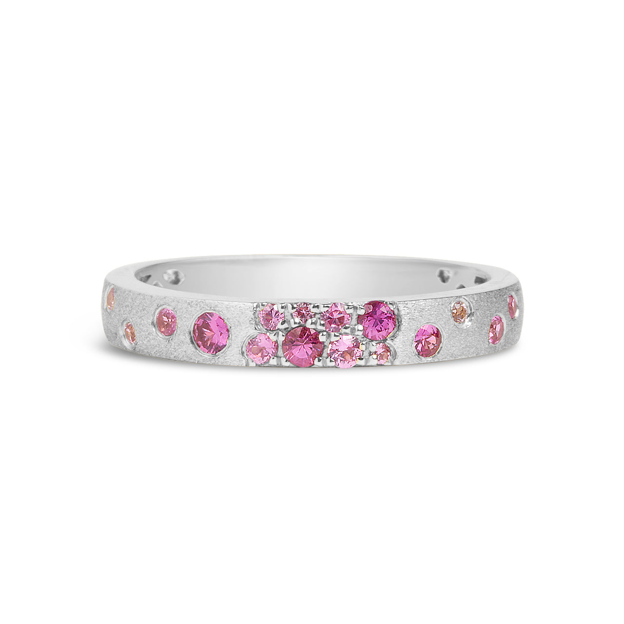 Pink Sapphire & Ruby Confetti Stackable Band