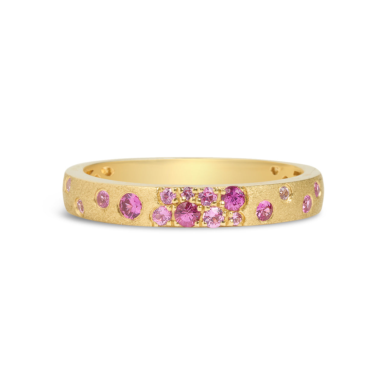 Pink Sapphire & Ruby Confetti Stackable Band