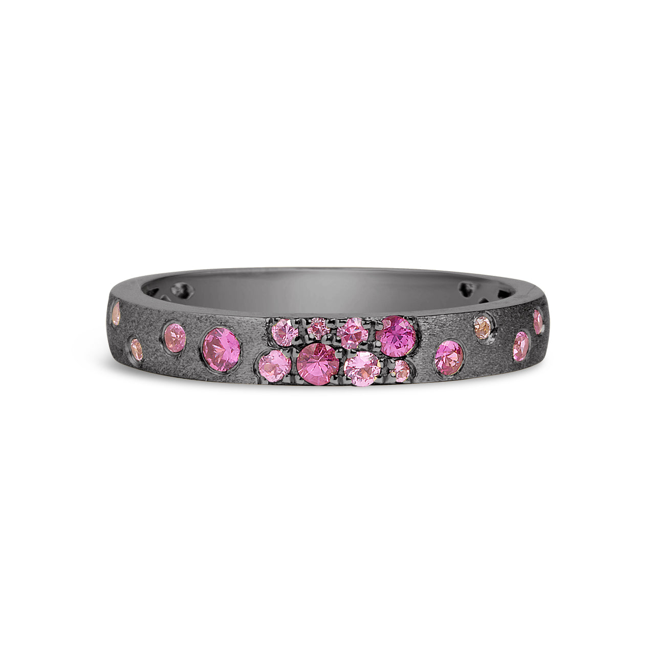 Pink Sapphire & Ruby Confetti Stackable Band