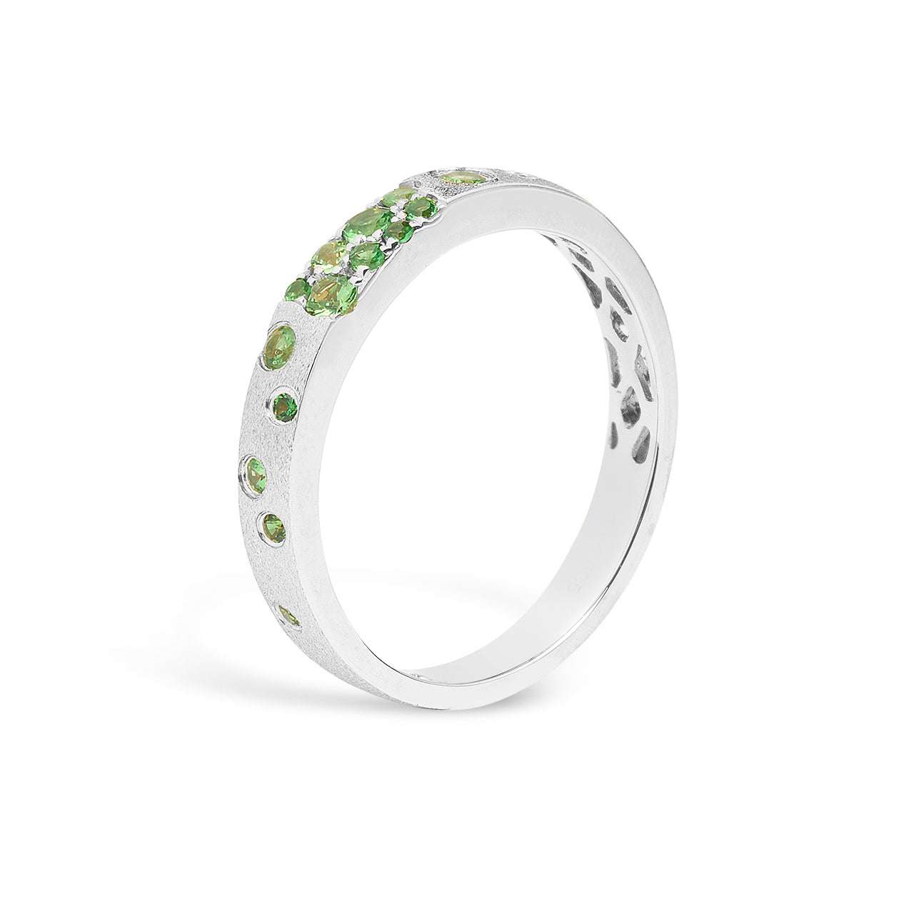 Tsavorite Confetti Stackable Band