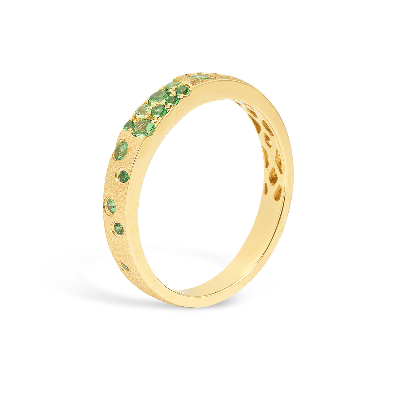 Tsavorite Confetti Stackable Band