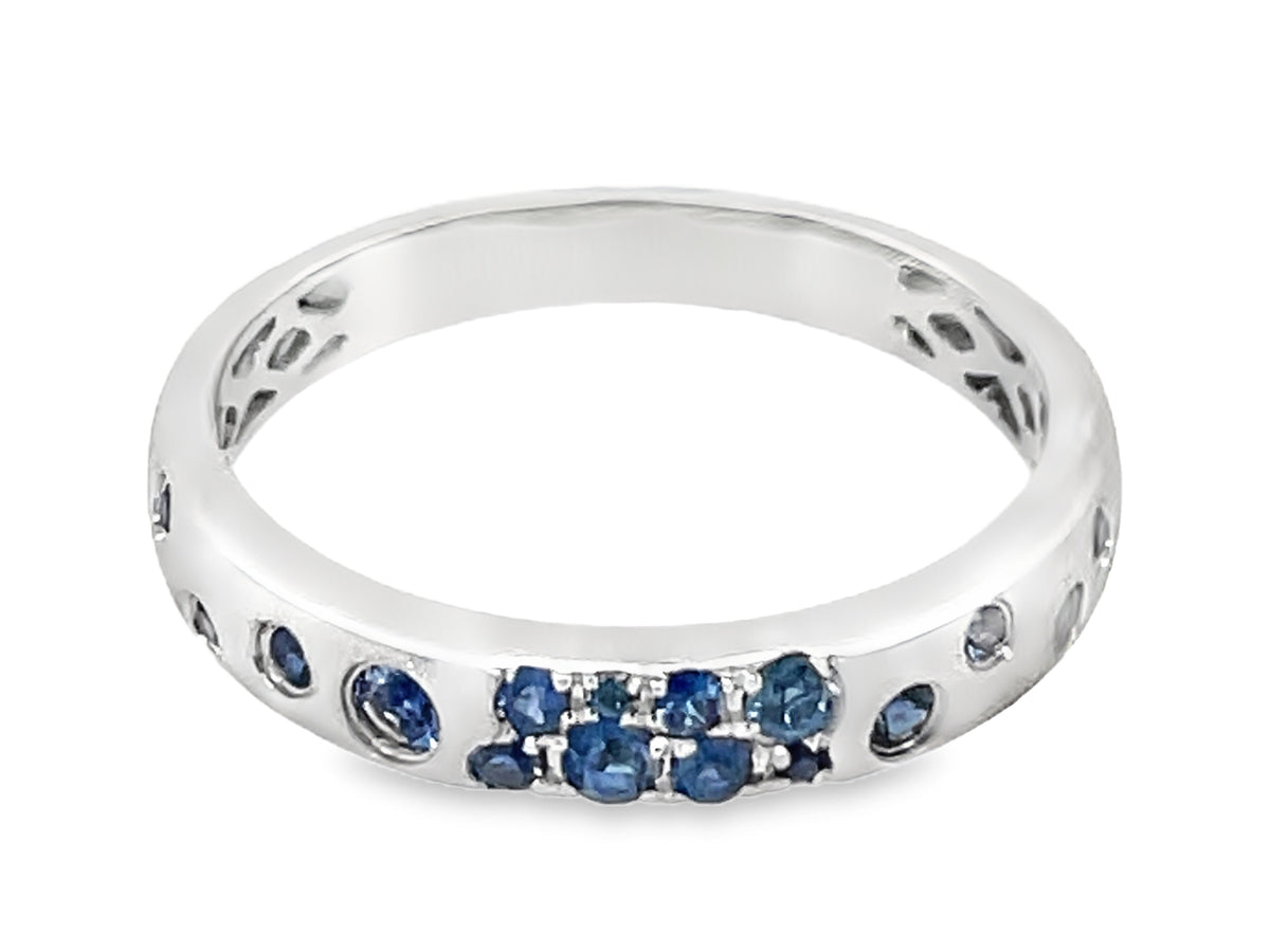 BLUE SAPPHIRE RING, 3.1MM, SATIN FINISH