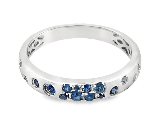 BLUE SAPPHIRE RING, 3.1MM, SATIN FINISH