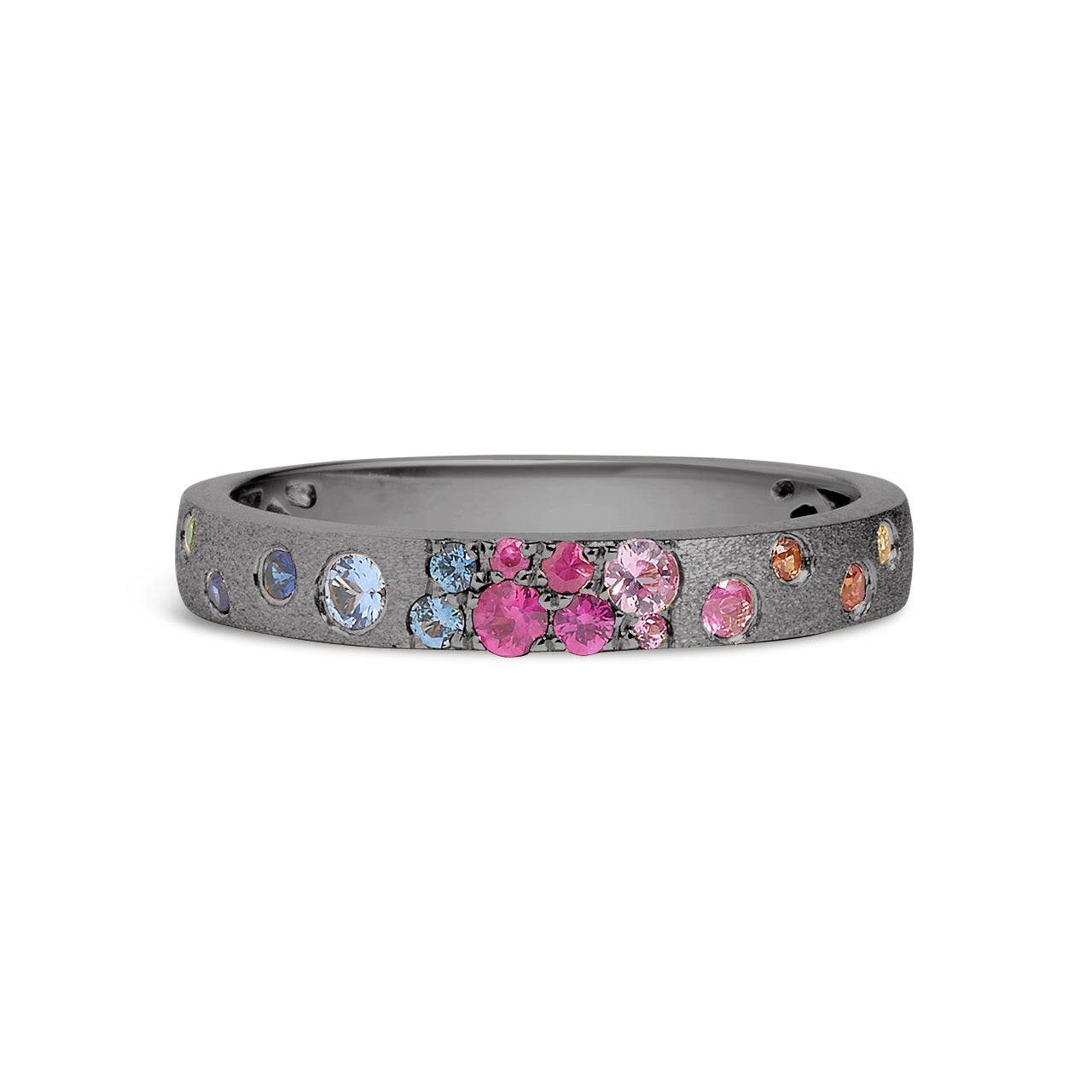 Rainbow Sapphire Confetti Stackable Band