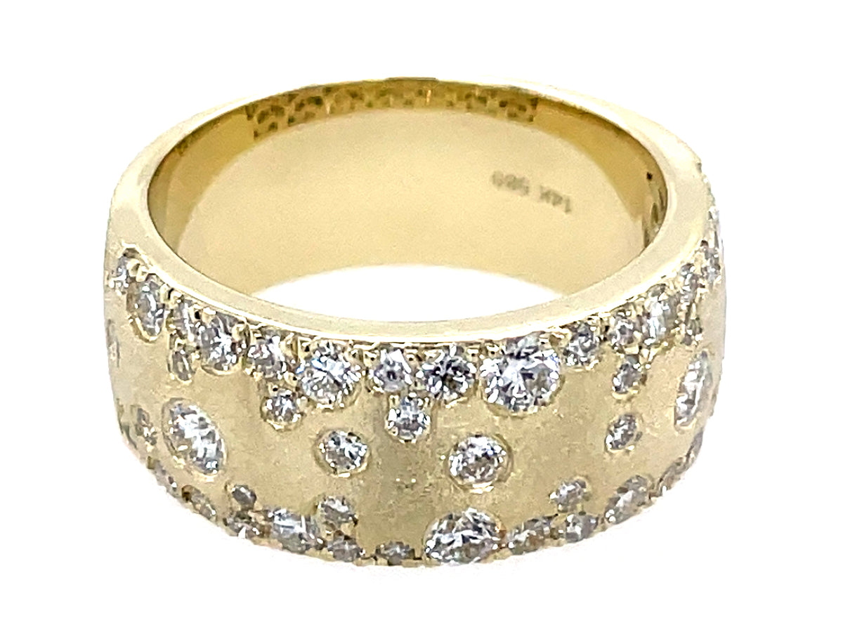 Diamond Confetti Ring, 8.6mm, Satin Finish